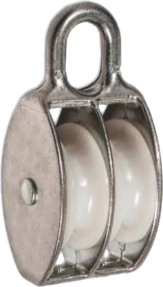 Τροχαλία με πλαστικά ράουλα γαλβανιζέ διπλή Τροχαλία με πλαστικά ράουλα γαλβανιζέ διπλή