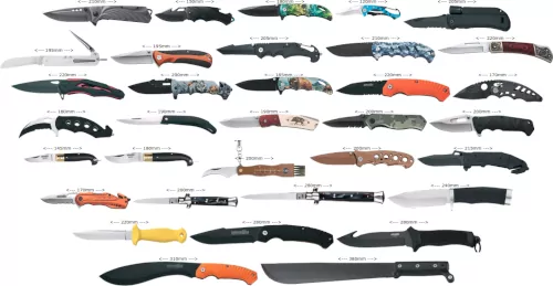 Συγκριτικός πίνακας μεγεθών σουγιάδων και μαχαιριών κυνηγίου - Κάντε κλικ στην εικόνα για κλείσιμο