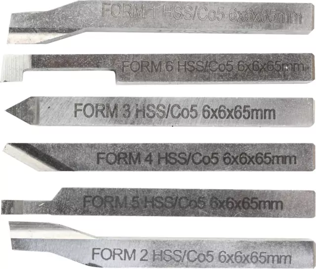 Μαχαίρια τόρνου HSS κοβαλτίου 5% για τον τόρνο FD 150/E (σετ 6 τεμάχια)