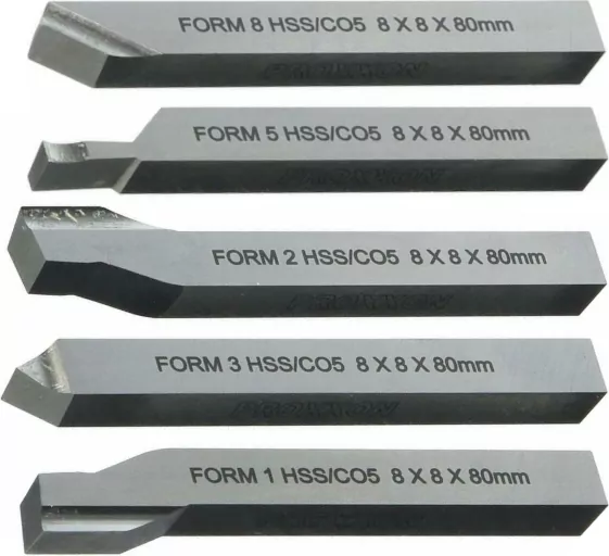 Μαχαίρια τόρνου HSS κοβαλτίου 5% για τον τόρνο FD 250/E (σετ 5 τεμάχια)